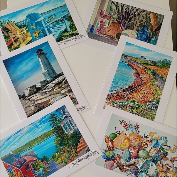 Art Print Jo Laking Glossy Print Cliff Beach on Greeting Card #0215 - Picture 2 of 5